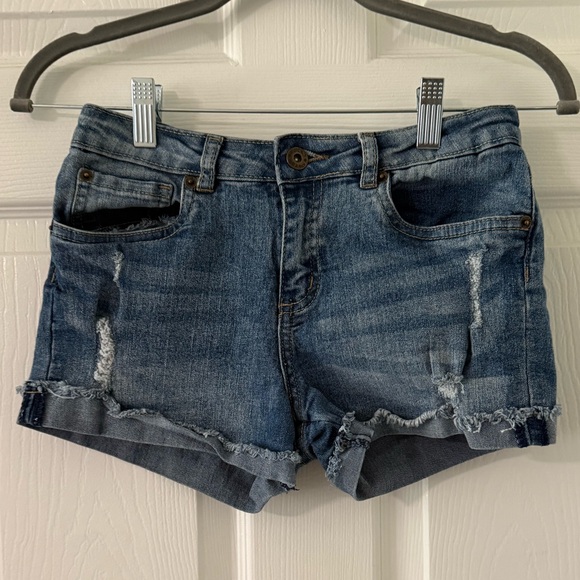Lucky Brand Girls Denim Cutoff Shorts ripped style - Picture 1 of 2